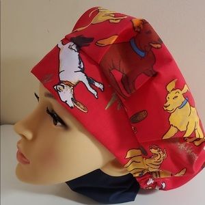 Scrub hat and mask. Doctor hat, scrub cap